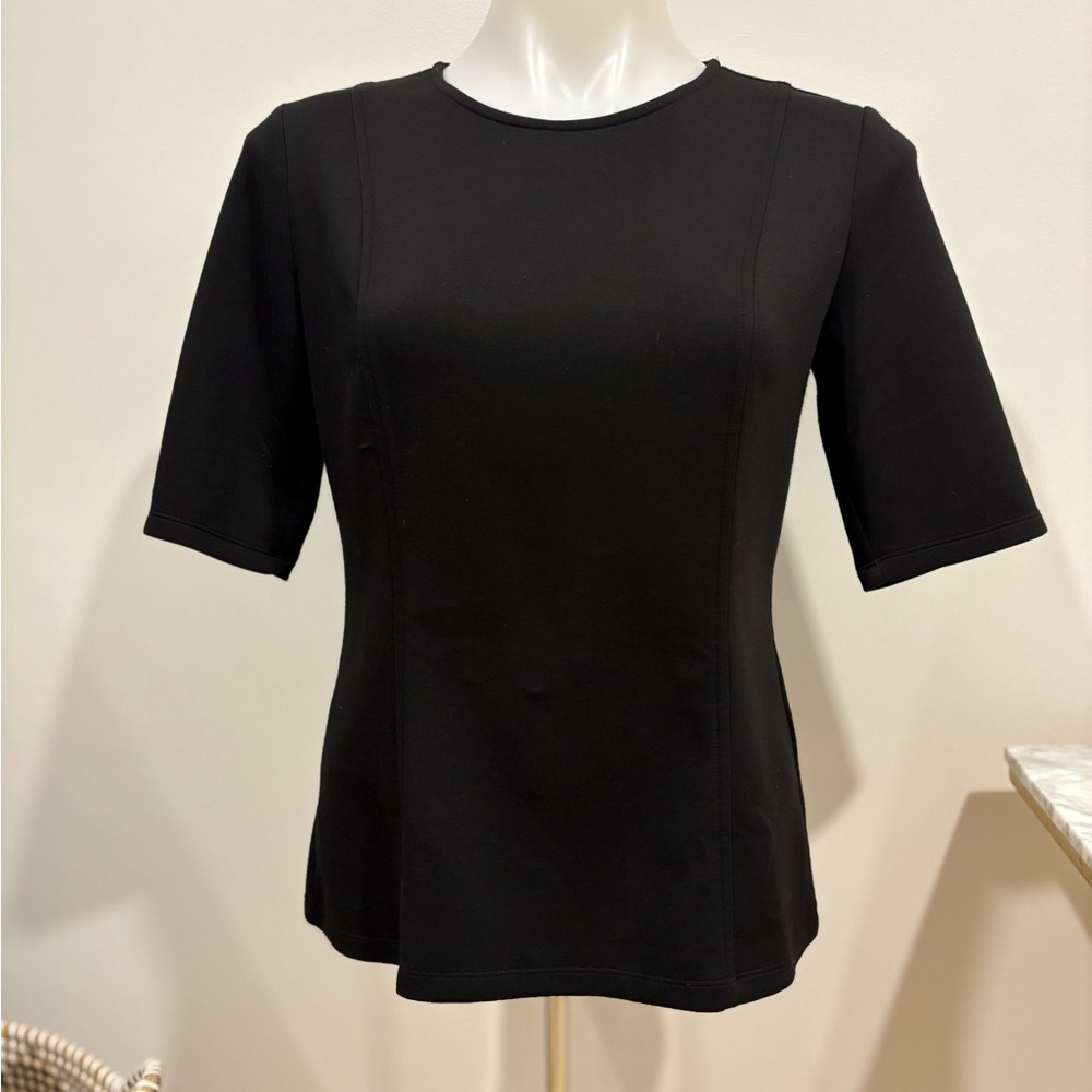 Classic Black Short-Sleeve Women's Top
